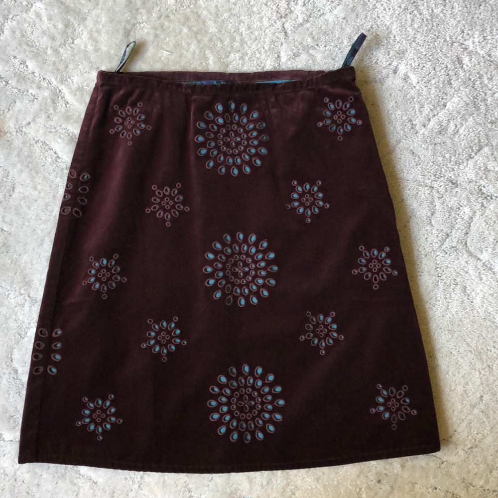 Brown Velvet Boden Skirt